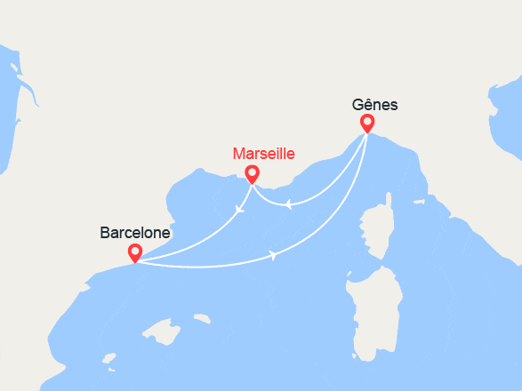itinéraire croisière Méditerranée : Escapade en Méditerranée : Espagne, Italie