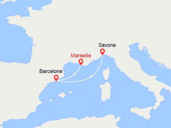 itinéraire croisière Méditerranée Occidentale : Escapade en Méditerranée : Italie, Espagne