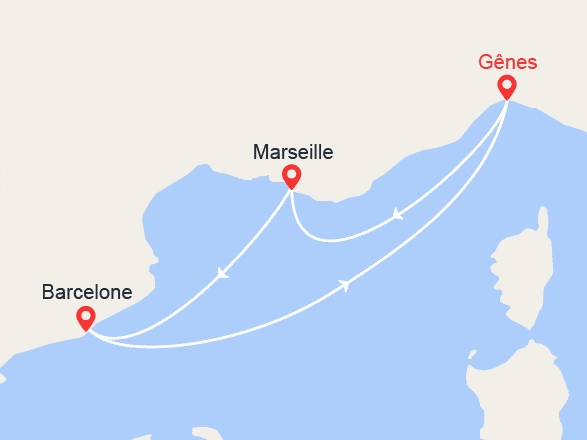 itinéraire croisière Méditerranée : Escapade en Méditerranée: Italie, Provence, Barcelone