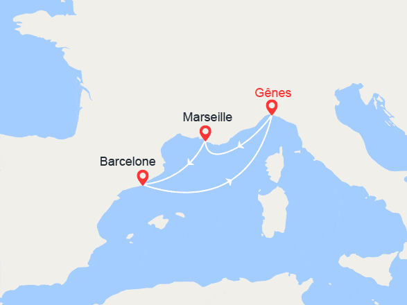 itinéraire croisière Méditerranée : Escapade en Méditerranée: Italie, Provence, Barcelone