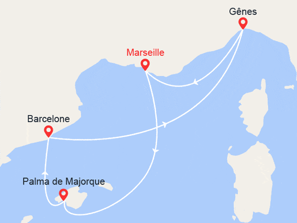 itinéraire croisière Iles Baléares : Escapade en Méditerranée: Majorque, Espagne, Italie