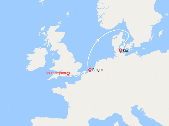 itinéraire croisière Europe du Nord : Escapade en Mer du Nord : Royaume-Uni, Belgique, Allemagne
