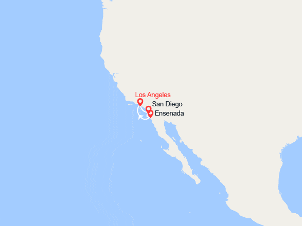 itin&eacute;raire croisi&egrave;re Amérique du Nord : Escapade sur la côte Pacifique : Los Angeles, San Diego, Ensanada 