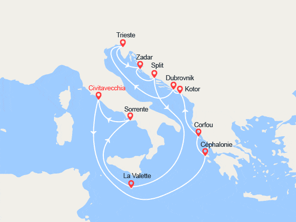 itinéraire croisière Méditerranée Orientale : Escapade vers la mer Adriatique