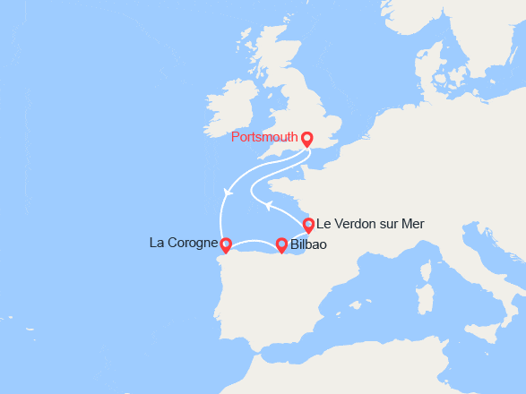 itinéraire croisière Méditerranée Occidentale : Espagne, France