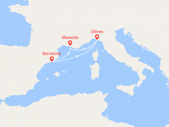 itinéraire croisière Méditerranée : Espagne, Italie
