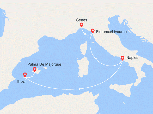 itinéraire croisière Méditerranée : Espagne, Maroc, Portugal