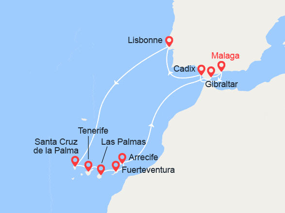 itinéraire croisière Canaries Madère - Canaries Madère : Espagne, Portugal, Iles Canaries, Gibraltar
