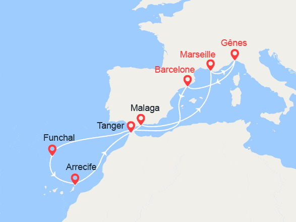 itinéraire croisière Canaries Madère - Canaries Madère : Espagne, Tanger, Iles Canaries