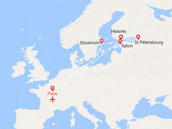itinéraire croisière Europe du Nord : EXCLUE VOLS INCLUS : Les Joyaux de la Baltique & St Pétersbourg