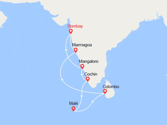 itinéraire croisière Océan Indien : EXCLUSIF ! Inde, Maldives, Sri Lanka