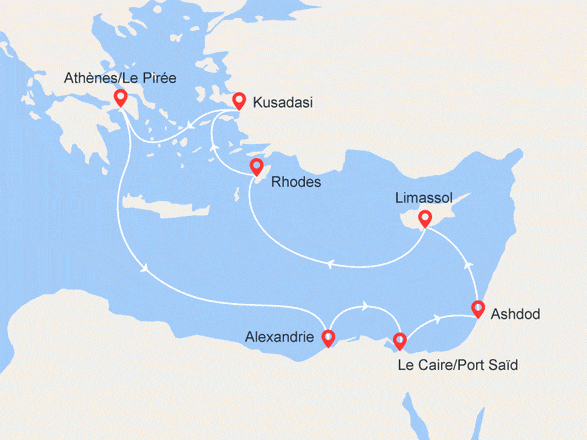 itinéraire croisière Iles grecques : EXCLUSIVITÉ ! A travers les 3 continents
