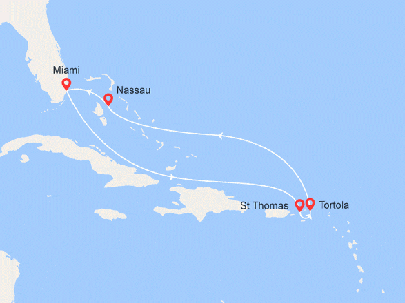 itinéraire croisière Caraïbes et Antilles : EXCLUSIVITÉ ! Découverte des Caraïbes - Vols et Hôtel inclus