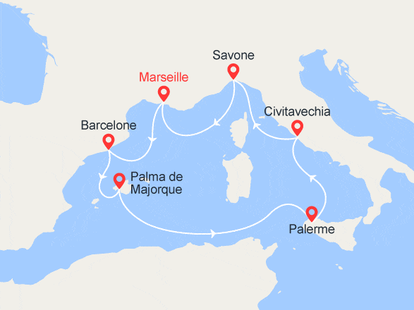 itinéraire croisière Méditerranée : EXCLUSIVITÉ ! L'éclat de la Méditerranée: FORFAIT BOISSONS INCLUS