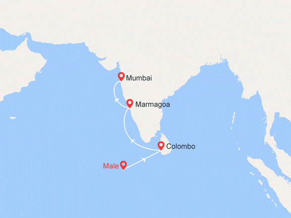 itinéraire croisière Océan Indien : EXCLUSIVITÉ ! Maldives, Sri Lanka, Inde