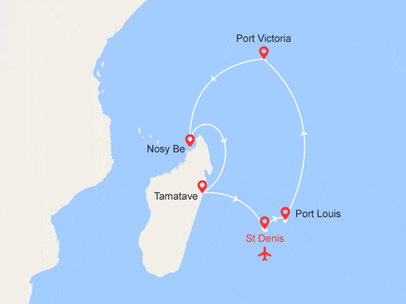 itinéraire croisière Océan Indien : EXCLUSIVITÉ ! Mille nuances de bleu