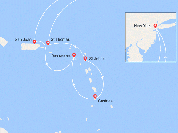itinéraire croisière Caraïbes et Antilles : EXCLUSIVITÉ ! Voyage aux Caraïbes - Vols et hôtel inclus