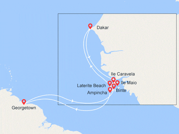 itinéraire croisière Afrique : EXPÉDITION : Aventure aux Bijagos // Vol inclus ou Crédit vol possible
