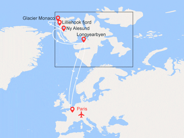 itinéraire croisière Europe du Nord : EXPÉDITION : L'essentiel du Spitzberg - Vols inclus - Vols inclus