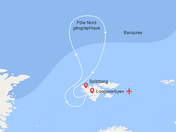itinéraire croisière Groenland - Arctique - Antarctique : EXPÉDITION : Le pôle Nord géographique