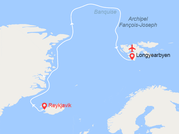 itinéraire croisière Groenland - Arctique - Antarctique : EXPÉDITION : Le pôle Nord géographique - Vol retour inclus