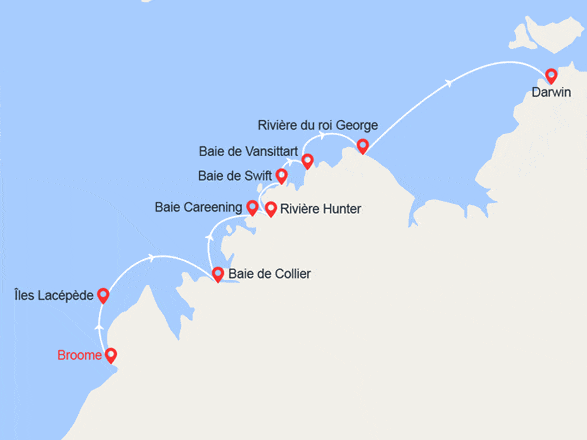 itinéraire croisière Pacifique : EXPÉDITION Le Kimberley emblématique