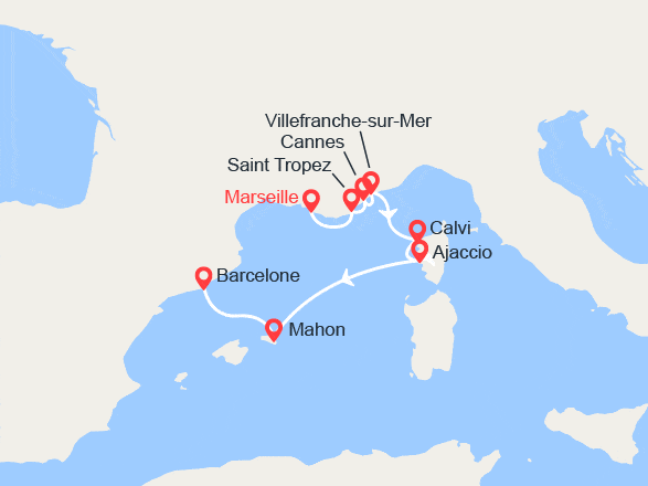 itinéraire croisière Méditerranée Occidentale : Expérience méditerranéenne en France et en Espagne