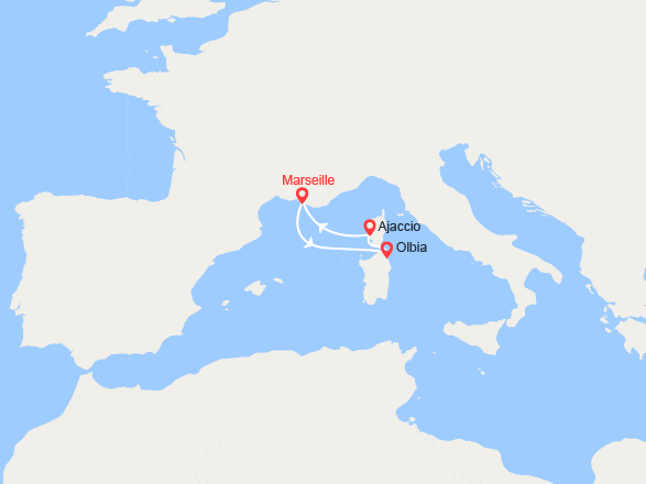 itin&eacute;raire croisi&egrave;re Méditerranée Occidentale : Fêtes corses et sardes 