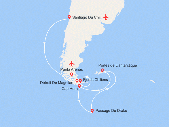 itinéraire croisière Groenland - Arctique - Antarctique : Fjords Chiliens, Antarctique et Îles Malouines | Grands explorateurs et grands espaces
