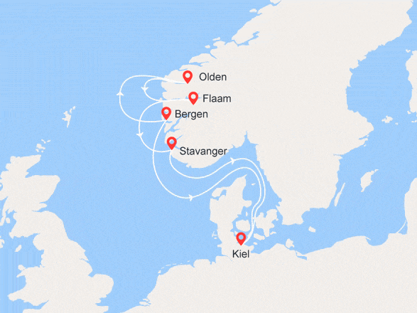 itinéraire croisière Fjords : Fjords de la Norvège