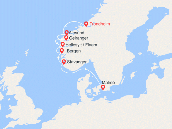 itinéraire croisière Fjords : Fjords de Norvège