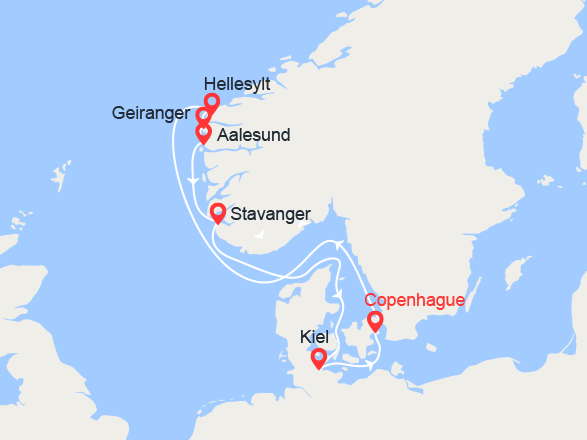 itinéraire croisière Fjords - Fjords : Fjords de Norvège 