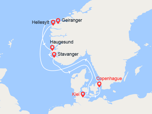 itinéraire croisière Fjords : Fjords de Norvège 