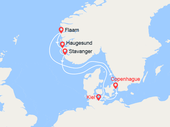 itinéraire croisière Fjords : Fjords de Norvège