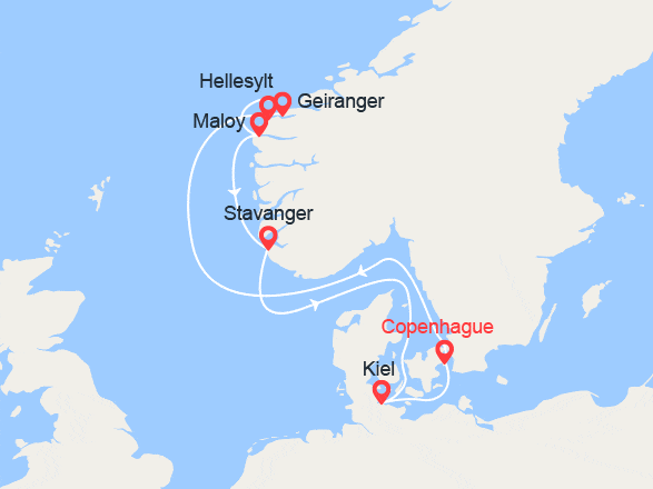 itinéraire croisière Fjords : Fjords de Norvège