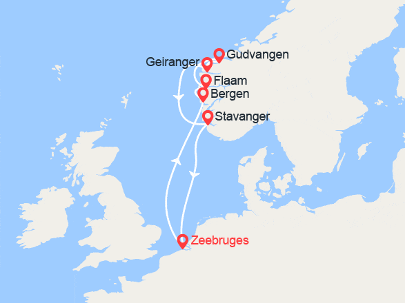 itinéraire croisière Fjords : Fjords de Norvège