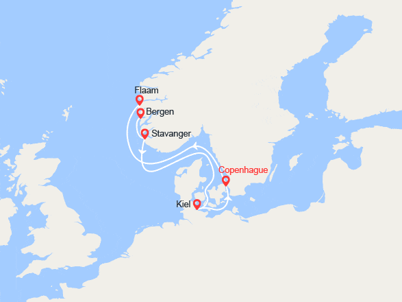 itinéraire croisière Fjords : Fjords de Norvège: Flam, Bergen, Stavanger