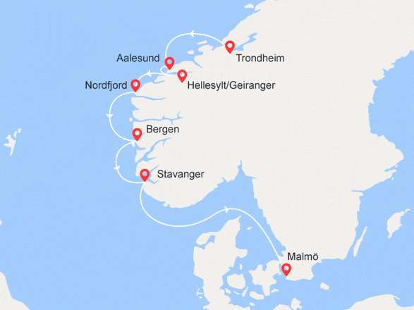 itinéraire croisière Fjords - Fjords : Fjords norvégiens
