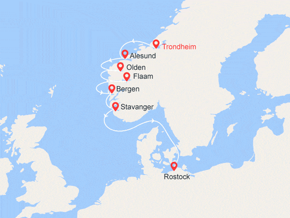 itinéraire croisière Fjords : Fjords Norvégiens