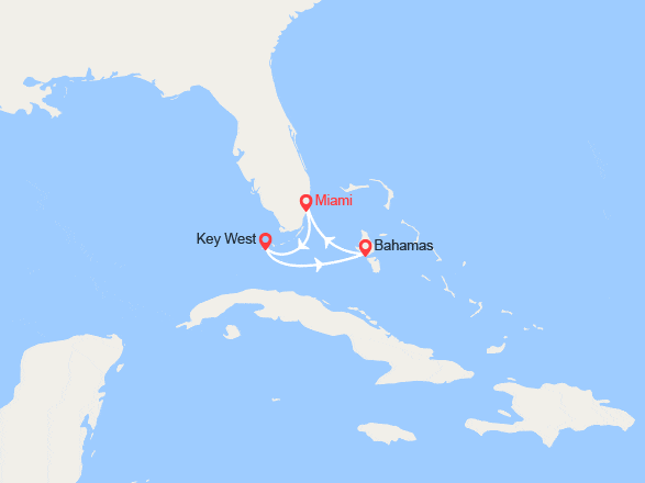 itin&eacute;raire croisi&egrave;re Caraïbes et Antilles : Floride, Bahamas 