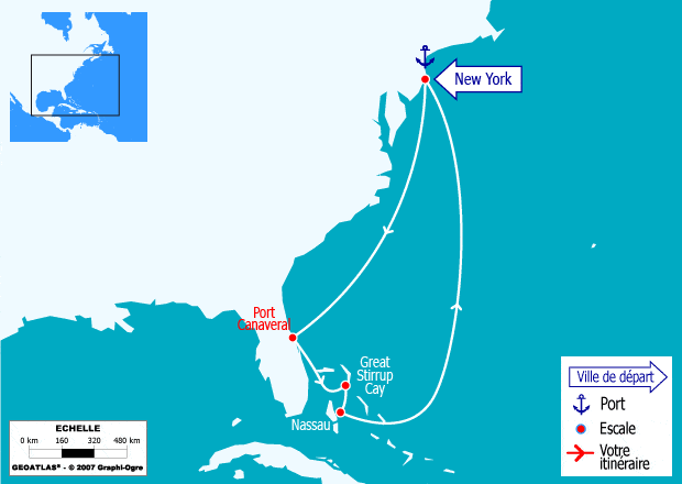 itinéraire croisière Caraïbes et Antilles : Floride et Bahamas