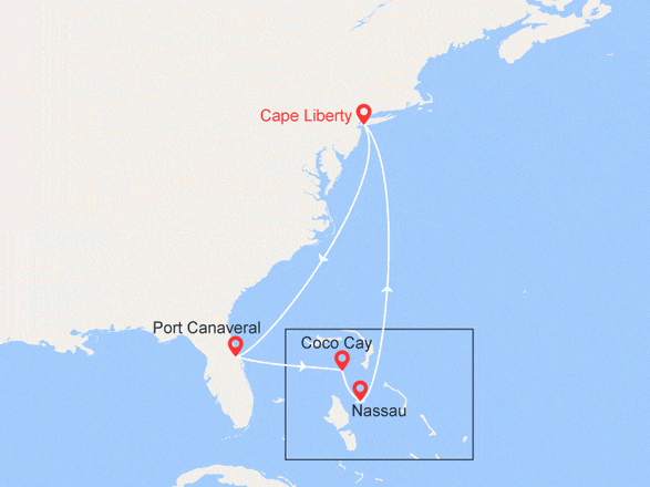 itinéraire croisière Caraïbes et Antilles : Floride et Bahamas