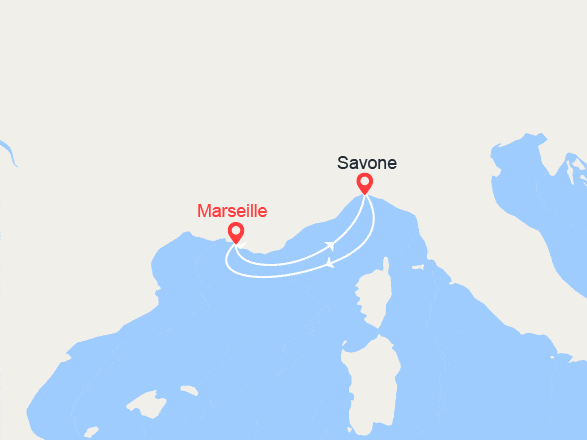 itinéraire croisière Méditerranée Occidentale : France, Italie