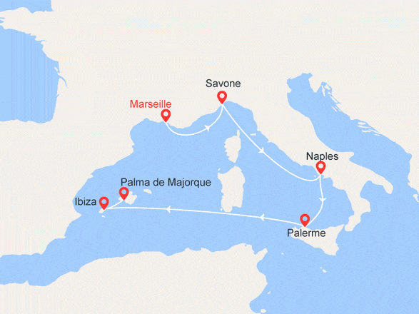 itinéraire croisière Iles Baléares - Iles Baléares : France, Italie, Baléares