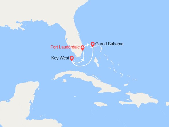 itin&eacute;raire croisi&egrave;re Caraïbes et Antilles : Grand Bahama, Key West 