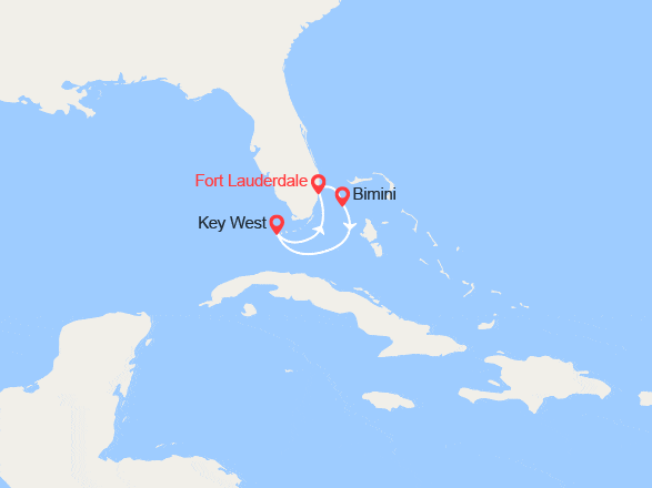 itin&eacute;raire croisi&egrave;re Caraïbes et Antilles : Grand Bahama, Key West, Bimini 