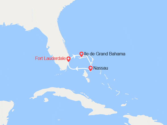 itinéraire croisière Caraïbes et Antilles : Grand Bahama et Nassau