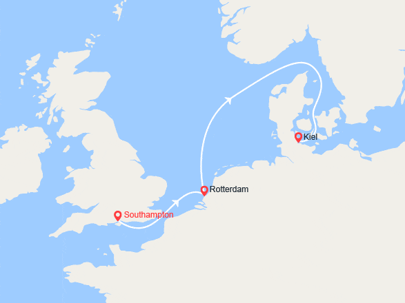itinéraire croisière Europe du Nord : Grande-Bretagne, Pays-Bas, Allemagne