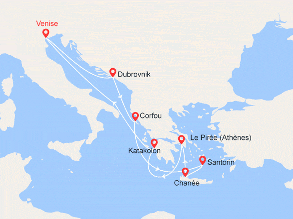 itinéraire croisière Iles grecques - Iles grecques : Grèce, Iles Grecques, Croatie, Italie