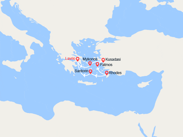 itinéraire croisière Méditerranée Occidentale : Grèce, îles Grecques, Turquie